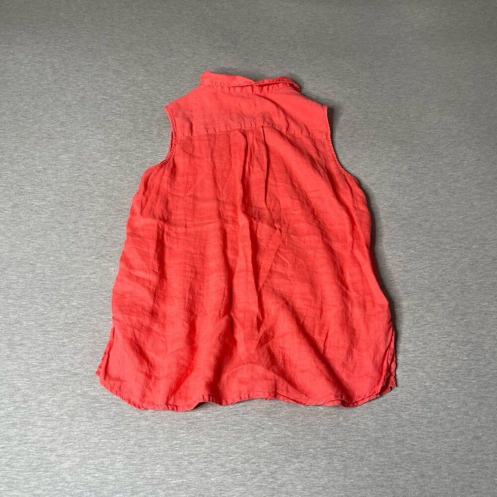 JNY Jones New York Women’s Sleeveless Button Down Linen Blouse Top - Picture 4 of 10